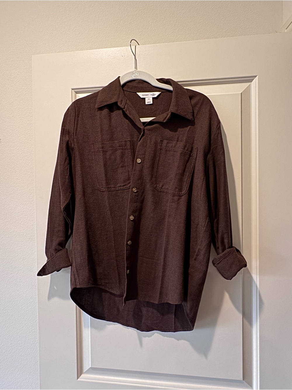 Women’s Chocolate Brown Long-Sleeve Button-Down Shirt